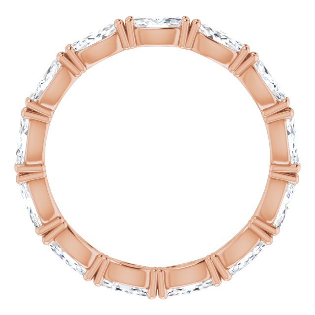 14K Gold Marquise Lab-Grown Diamond Eternity Band – 4.3x2.25 mm Stones - Rose Gold - view 2