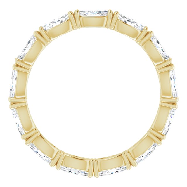 14K Gold Marquise Lab-Grown Diamond Eternity Band – 4.3x2.25 mm Stones - Yellow Gold - view 2