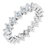14K Gold Round Lab-Grown Diamond Eternity Band – 3 mm Stones - White Gold