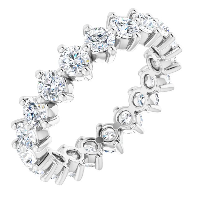 Platinum Round Lab-Grown Diamond Eternity Band – 3 mm Stones