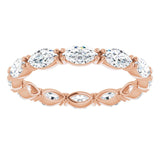 14K Gold Marquise Lab-Grown Diamond Eternity Band – 4.5x2.5 mm Stones - Rose Gold - view 3