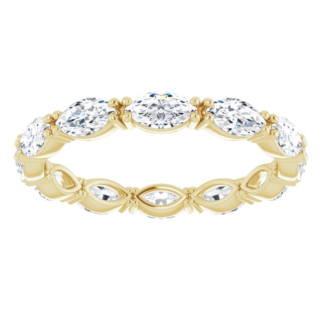 14K Gold Marquise Lab-Grown Diamond Eternity Band – 4.5x2.5 mm Stones - Yellow Gold - view 3