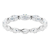 Platinum Marquise Natural Diamond Eternity Band – 4.5x2.5 mm Stones - view 3