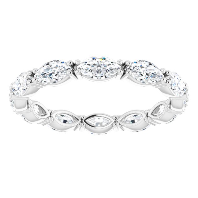 Platinum Marquise Natural Diamond Eternity Band – 4.5x2.5 mm Stones - view 3