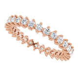 14K Gold Round Lab-Grown Diamond Eternity Band – 1.7 mm Stones - Rose Gold - view 5