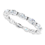 14K Gold Marquise Lab-Grown Diamond Eternity Band – 4.3x2.25 mm Stones - White Gold - view 5