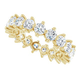 14K Gold Round Lab-Grown Diamond Eternity Band – 3 mm Stones - Yellow Gold - view 5