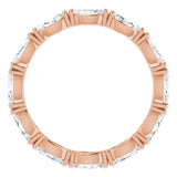 14K Gold Marquise Natural Diamond Eternity Band – 4.5x2.5 mm Stones - Rose Gold - view 2