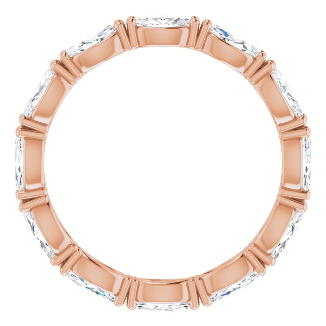 14K Gold Marquise Natural Diamond Eternity Band – 4.5x2.5 mm Stones - Rose Gold - view 2
