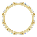 14K Gold Marquise Natural Diamond Eternity Band – 4.5x2.5 mm Stones - Yellow Gold - view 2