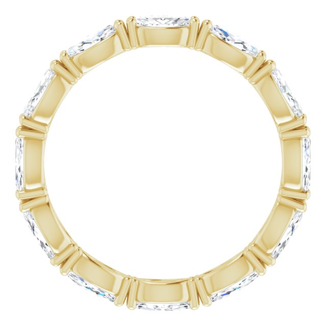 14K Gold Marquise Natural Diamond Eternity Band – 4.5x2.5 mm Stones - Yellow Gold - view 2
