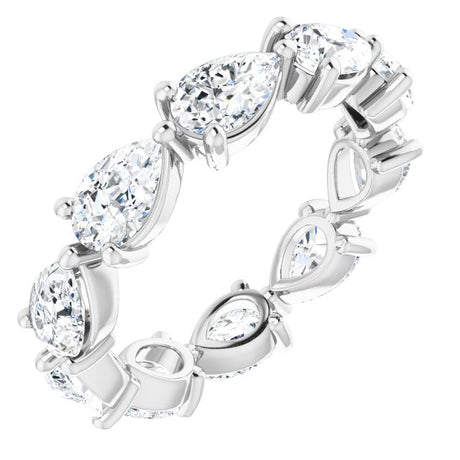 Platinum Pear Lab-Grown Diamond Eternity Band – 5.5x3.5 mm Stones