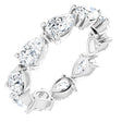 Platinum Pear Natural Diamond Eternity Band – 5.5x3.5 mm Stones