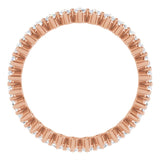 14K Gold Round Lab-Grown Diamond Eternity Band – 1.7 mm Stones - Rose Gold - view 2