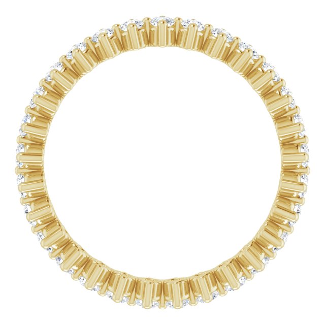 14K Gold Round Lab-Grown Diamond Eternity Band – 1.7 mm Stones - Yellow Gold - view 2
