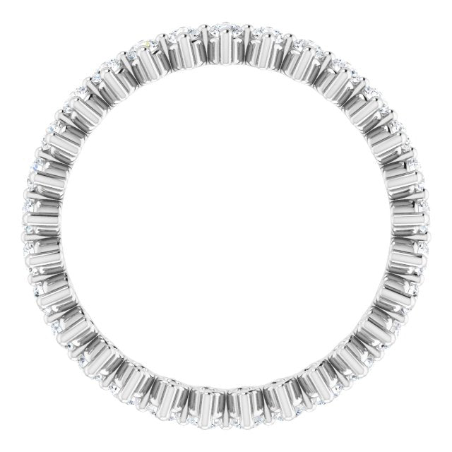 14K Gold Round Lab-Grown Diamond Eternity Band – 1.7 mm Stones - White Gold - view 2
