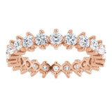 14K Gold Round Lab-Grown Diamond Eternity Band – 2.5 mm Stones - Rose Gold - view 3