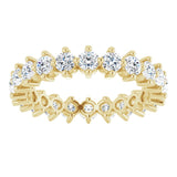 14K Gold Round Lab-Grown Diamond Eternity Band – 2.5 mm Stones - Yellow Gold - view 3