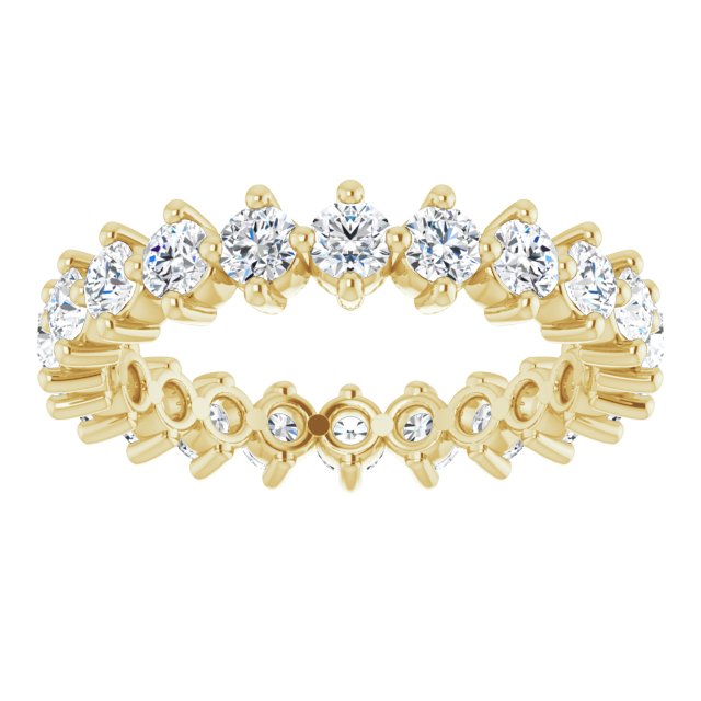 14K Gold Round Lab-Grown Diamond Eternity Band – 2.5 mm Stones - Yellow Gold - view 3