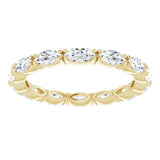 14K Gold Marquise Natural Diamond Eternity Band – 4x2 mm Stones - Yellow Gold - view 3