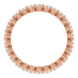 14K Gold Round Lab-Grown Diamond Eternity Band – 2 mm Stones - Rose Gold - view 2