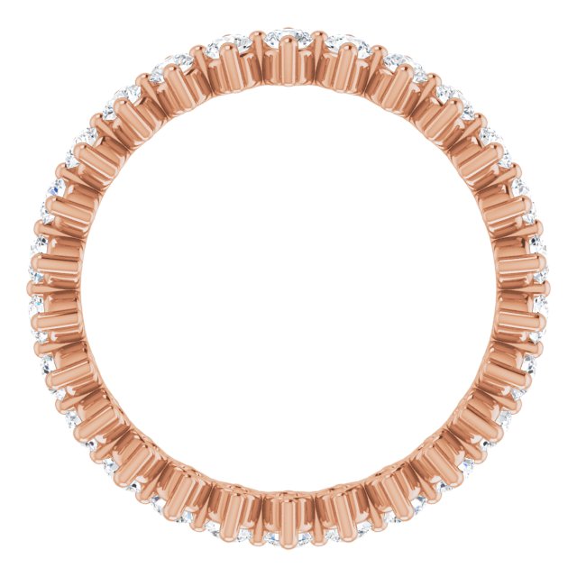 14K Gold Round Lab-Grown Diamond Eternity Band – 2 mm Stones - Rose Gold - view 2