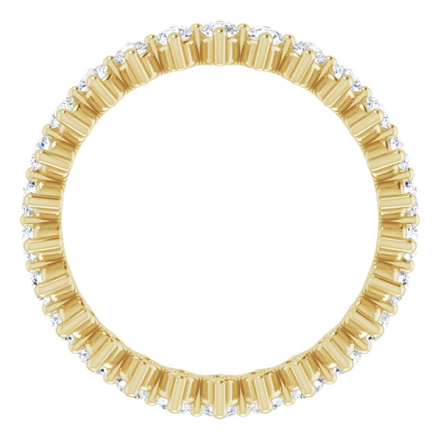 14K Gold Round Lab-Grown Diamond Eternity Band – 2 mm Stones - Yellow Gold - view 2