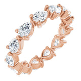 14K Gold Pear Lab-Grown Diamond Eternity Band – 4x3 mm Stones - Rose Gold