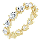 14K Gold Pear Lab-Grown Diamond Eternity Band – 4x3 mm Stones - Yellow Gold
