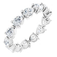 Platinum Pear Natural Diamond Eternity Band – 4x3 mm Stones