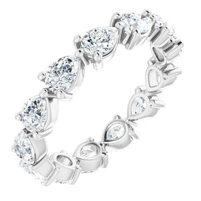 Platinum Pear Lab-Grown Diamond Eternity Band – 4x3 mm Stones