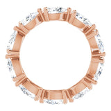 14K Gold Pear Natural Diamond Eternity Band – 5.5x3.5 mm Stones - Rose Gold - view 2