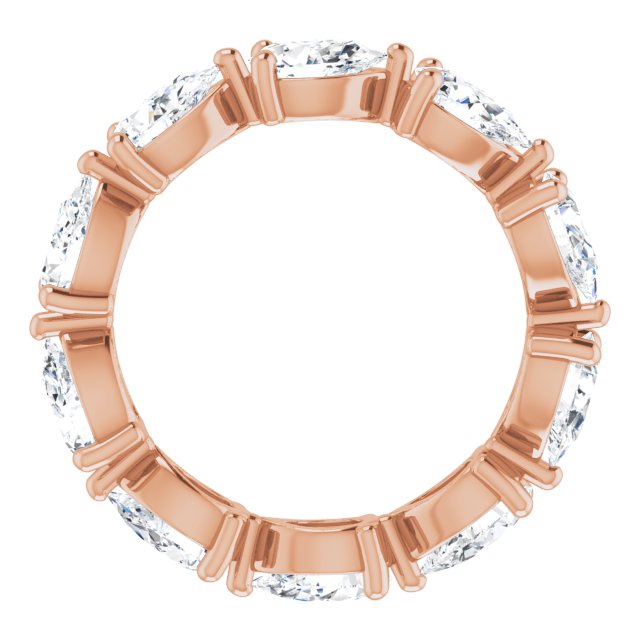 14K Gold Pear Natural Diamond Eternity Band – 5.5x3.5 mm Stones - Rose Gold - view 2