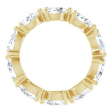 14K Gold Pear Natural Diamond Eternity Band – 5.5x3.5 mm Stones - Yellow Gold - view 2