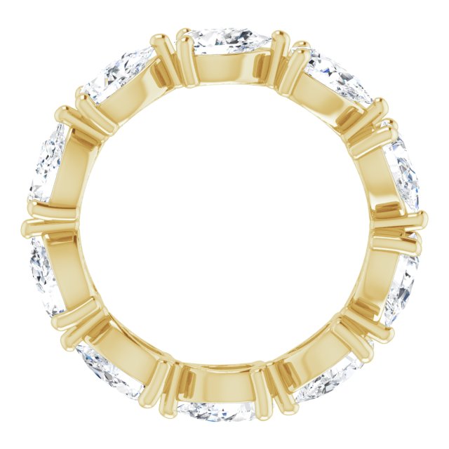 14K Gold Pear Lab-Grown Diamond Eternity Band – 5.5x3.5 mm Stones - Yellow Gold - view 2