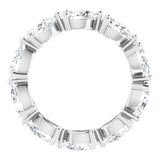Platinum Pear Natural Diamond Eternity Band – 5.5x3.5 mm Stones - view 2