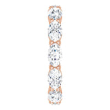 14K Gold Oval Lab-Grown Diamond Eternity Band – 5x3 mm Stones - Rose Gold - view 4