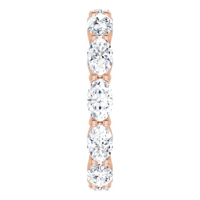 14K Gold Oval Lab-Grown Diamond Eternity Band – 5x3 mm Stones - Rose Gold - view 4