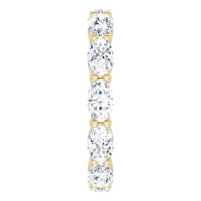 14K Gold Oval Lab-Grown Diamond Eternity Band – 5x3 mm Stones - Yellow Gold - view 4