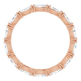 14K Gold Marquise Natural Diamond Eternity Band – 4x2 mm Stones - Rose Gold - view 2