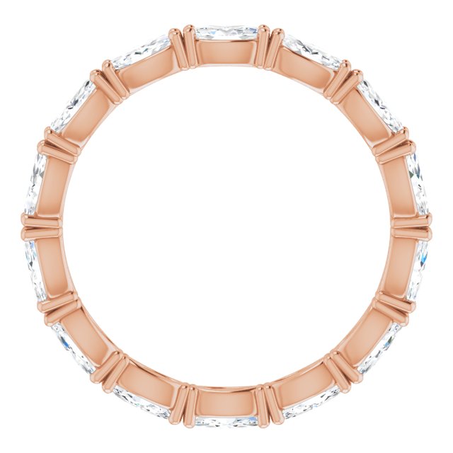 14K Gold Marquise Natural Diamond Eternity Band – 4x2 mm Stones - Rose Gold - view 2