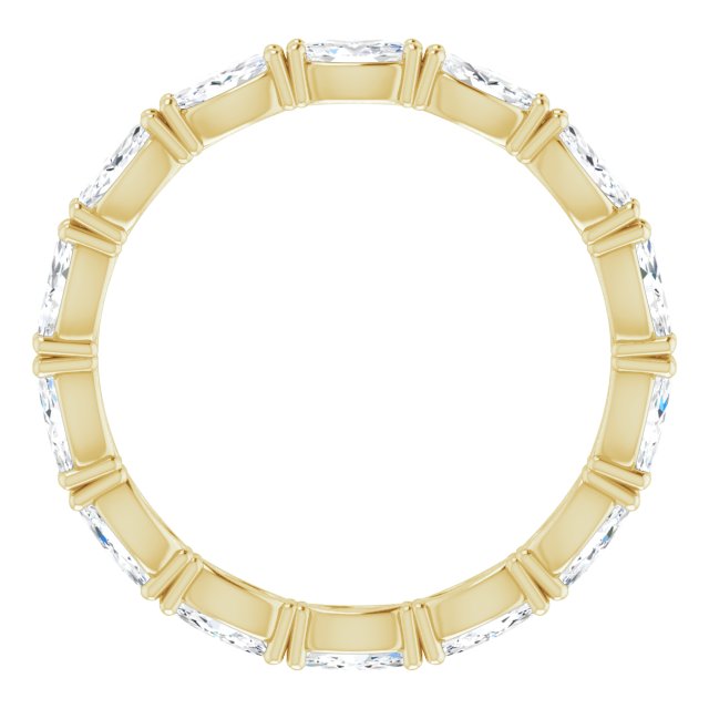 14K Gold Marquise Natural Diamond Eternity Band – 4x2 mm Stones - Yellow Gold - view 2