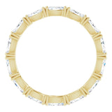 14K Gold Marquise Lab-Grown Diamond Eternity Band – 4x2 mm Stones - Yellow Gold - view 2