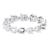 Platinum Pear Natural Diamond Eternity Band – 4x3 mm Stones - view 3
