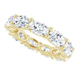 14K Gold Oval Lab-Grown Diamond Eternity Band – 6x4 mm Stones - Yellow Gold - view 5