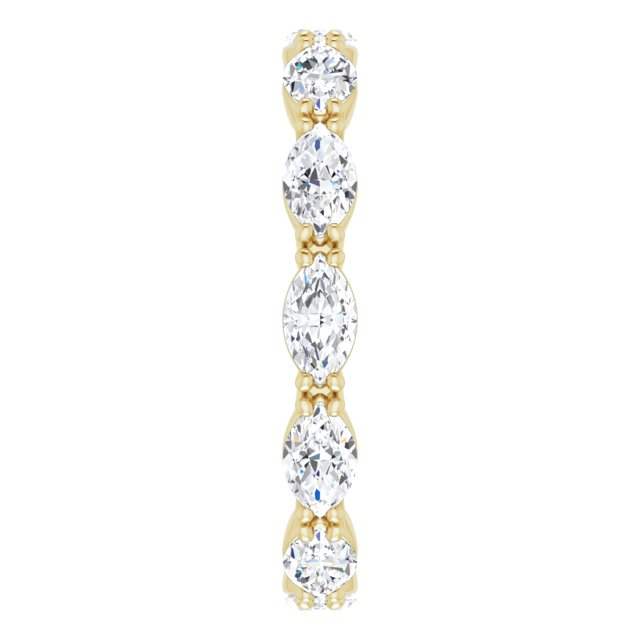 14K Gold Marquise Natural Diamond Eternity Band – 4.5x2.5 mm Stones - Yellow Gold - view 4