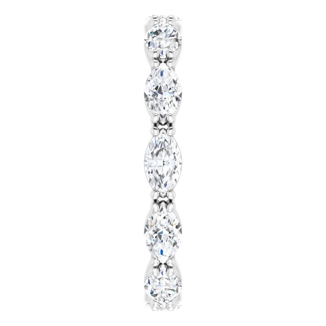 Platinum Marquise Natural Diamond Eternity Band – 4.5x2.5 mm Stones - view 4
