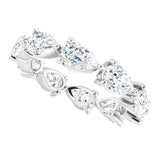 Platinum Pear Natural Diamond Eternity Band – 5.5x3.5 mm Stones - view 5