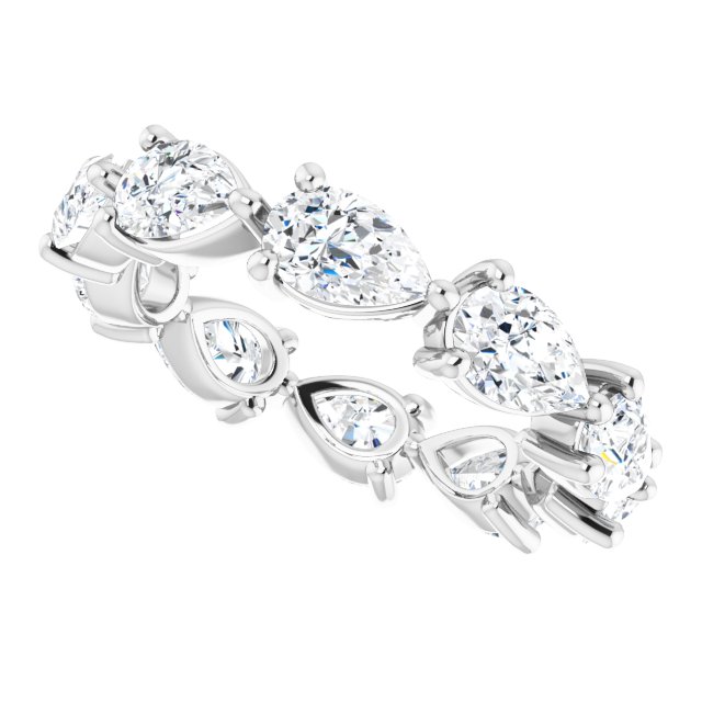 Platinum Pear Natural Diamond Eternity Band – 5.5x3.5 mm Stones - view 5