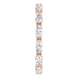 14K Gold Marquise Lab-Grown Diamond Eternity Band – 4x2 mm Stones - Rose Gold - view 4